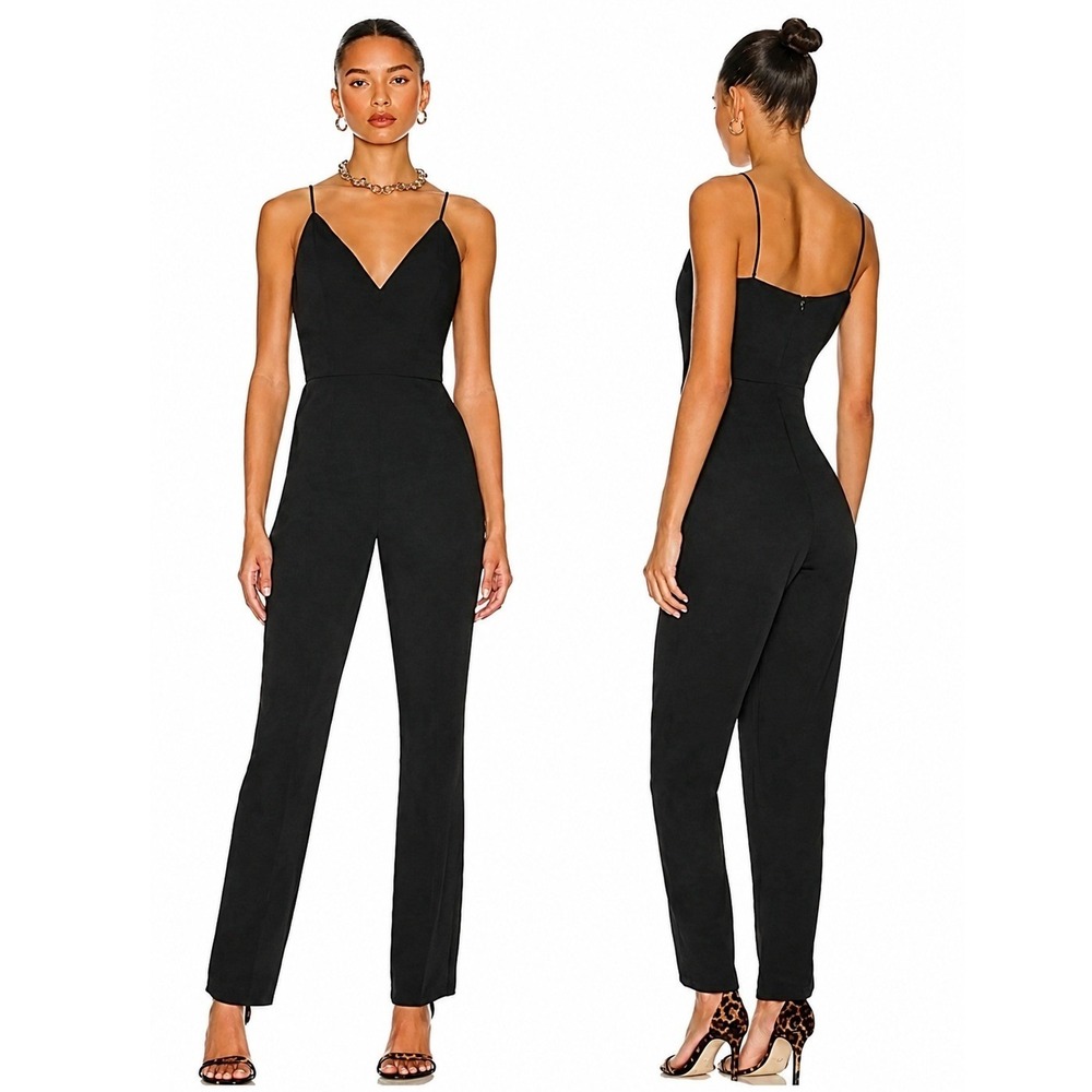 More to Come x Revolve Heidi Cami Jumpsuit Black Pants One Piece Size M